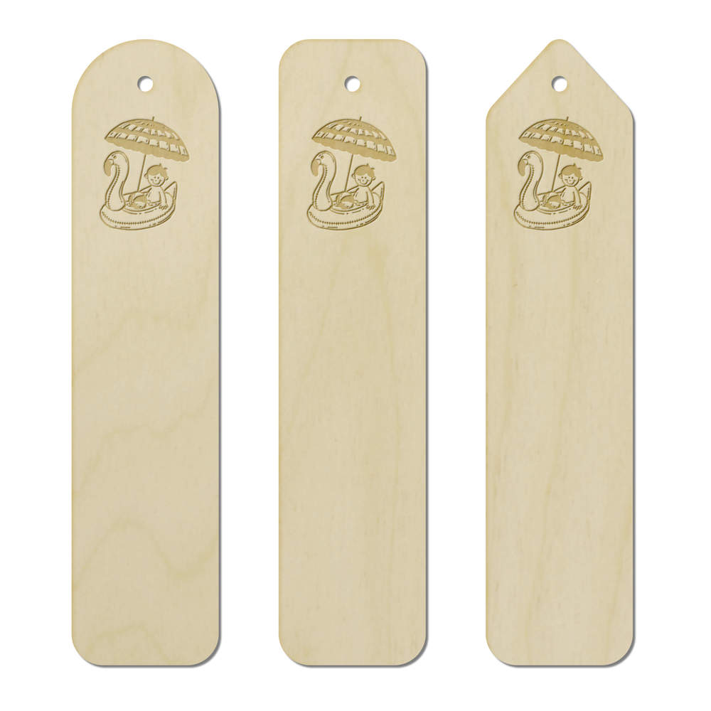 3 x 'Child In Swan Inflatable' Birch Bookmarks (BK00027688)