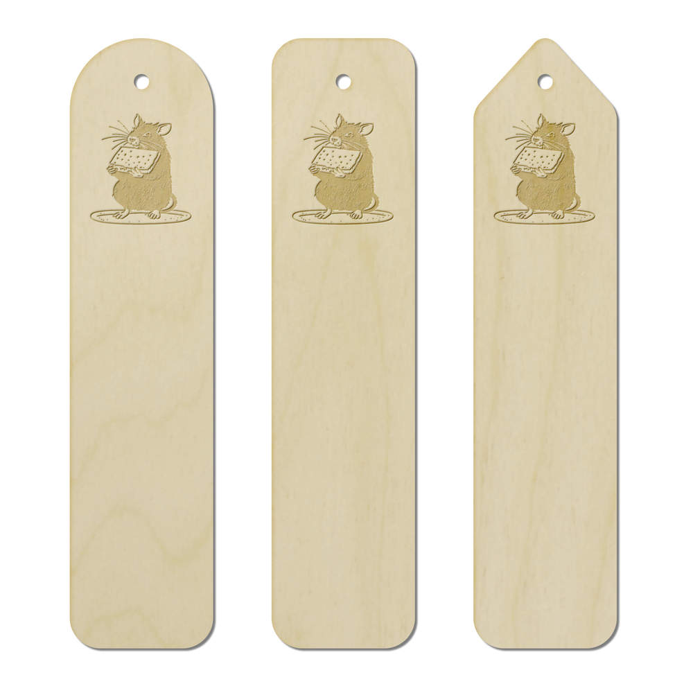 3 x 'Rat Got The Cheese' Birch Bookmarks (BK00029998)