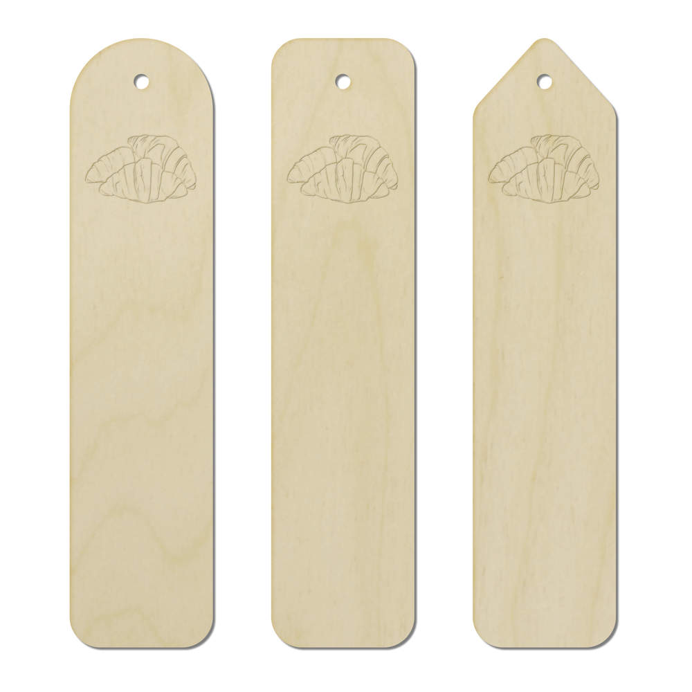 3 x 'Croissant Pastries' Birch Bookmarks (BK00031223)
