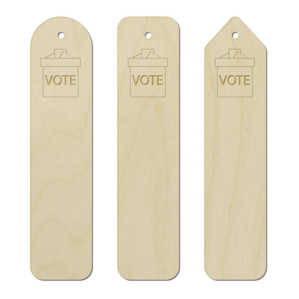 3 x 'Voting Ballot Box' Birch Bookmarks (BK00031437)