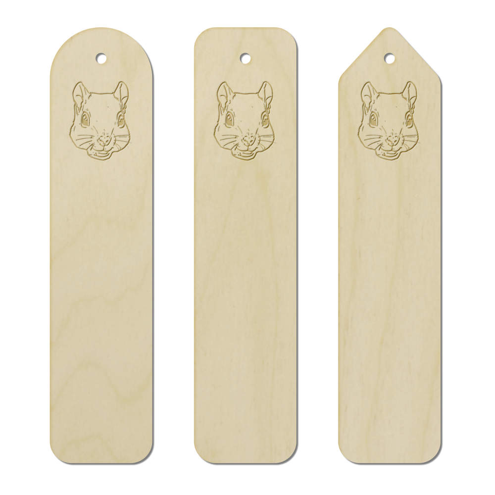 3 x 'Squirrel Face' Birch Bookmarks (BK00032015)