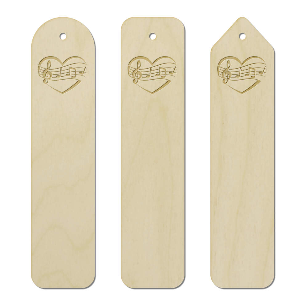 3 x 'Music Love' Birch Bookmarks (BK00032285)