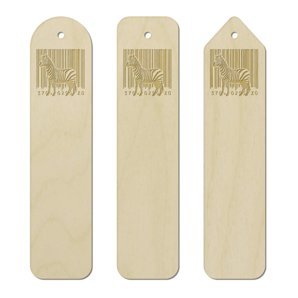 3 x 'Barcode Zebra Stripes' Birch Bookmarks (BK00032468)