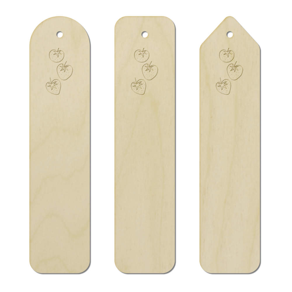 3 x 'Strawberries Big And Delicious ' Birch Bookmarks (BK00032949)