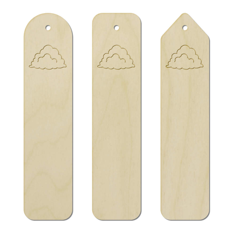 3 x 'Puffy Cloud' Birch Bookmarks (BK00033042)