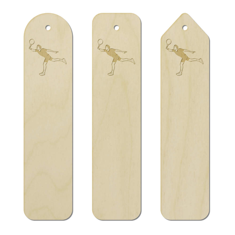3 x 'Man Playing Tennis' Birch Bookmarks (BK00033202)