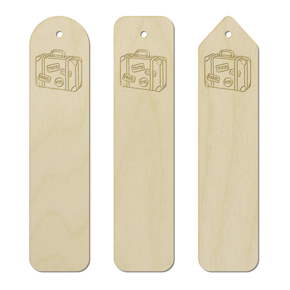 3 x 'Travel Suitcase' Birch Bookmarks (BK00034635)