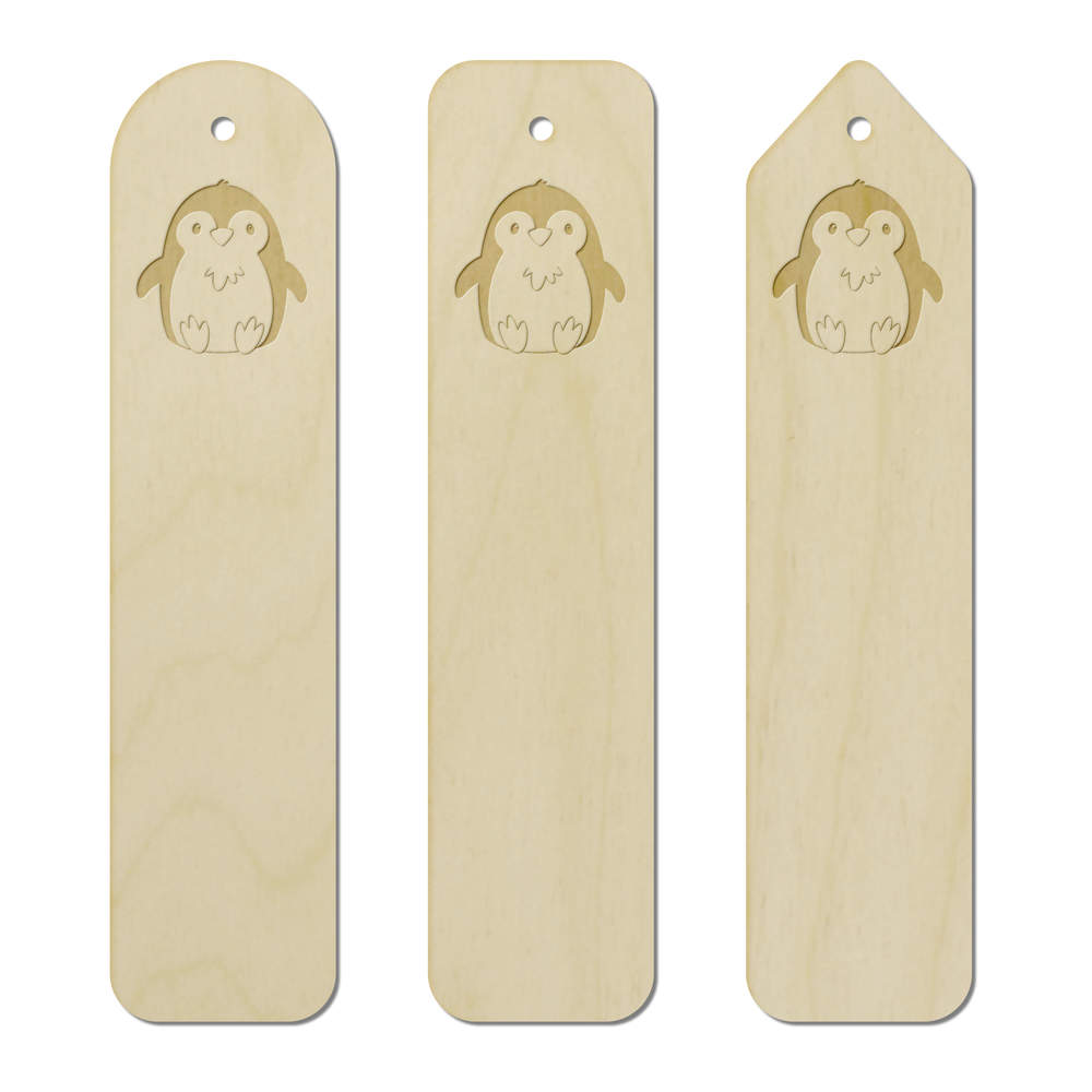 3 x 'Cute Penguin Chick' Birch Bookmarks (BK00034660)