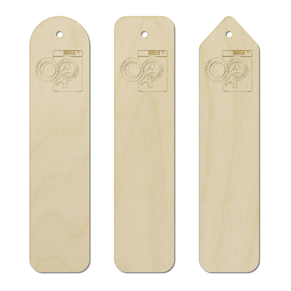 3 x 'Open Washing Machine' Birch Bookmarks (BK00034981)