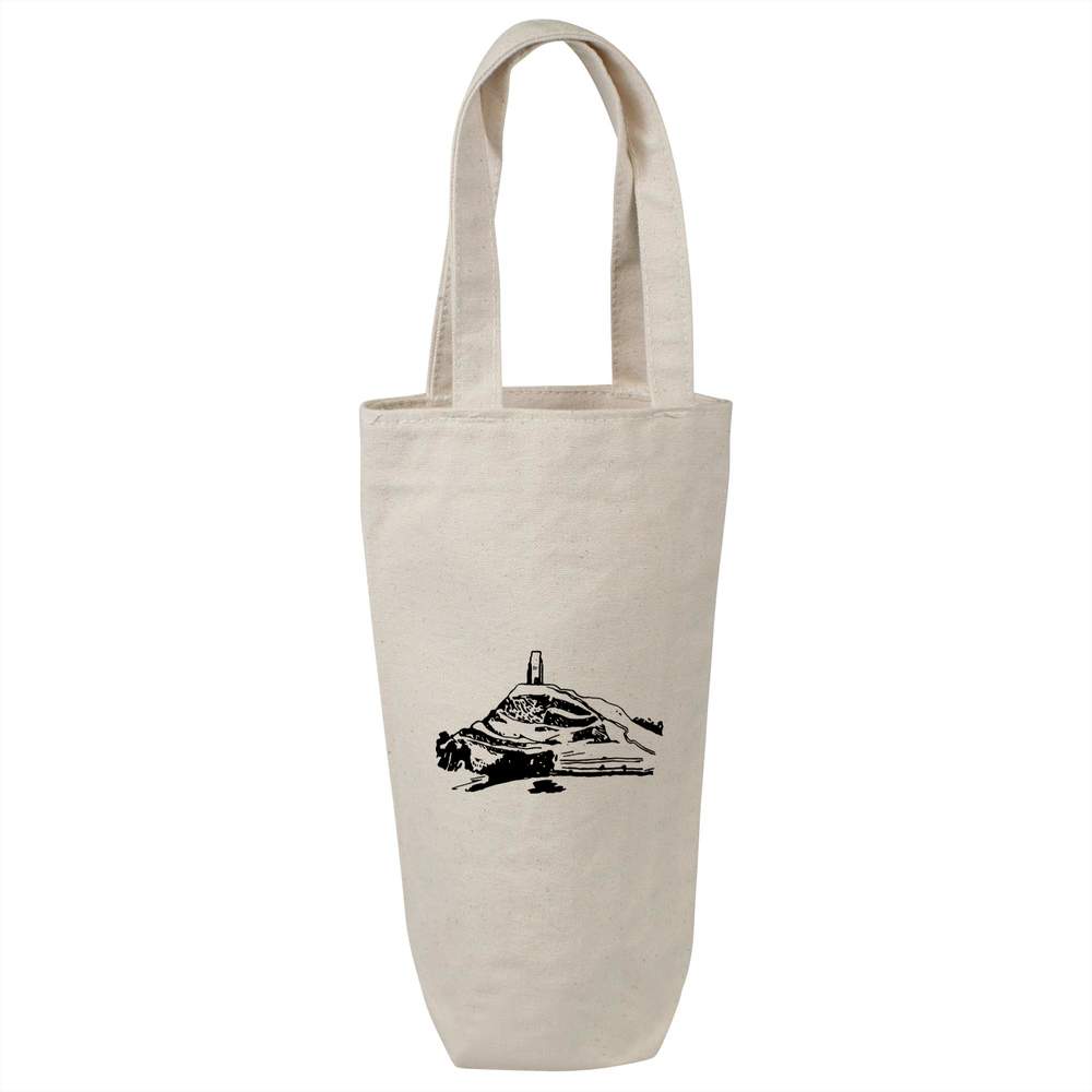 'Glastonbury Tor' Cotton Wine Bottle Gift / Travel Bag (BL00006614)