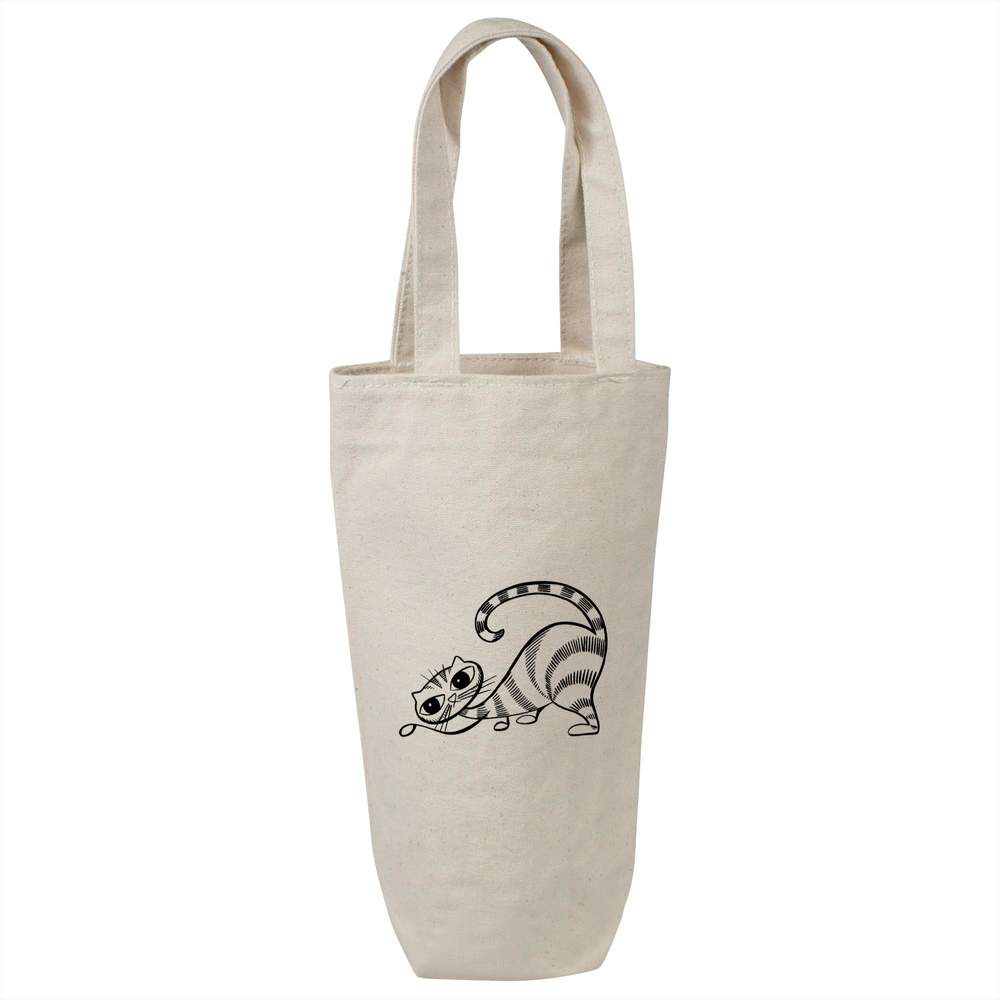 'Cat' Cotton Wine In stock Bottle Travel BL00012771 Max 83% OFF Bag Gift