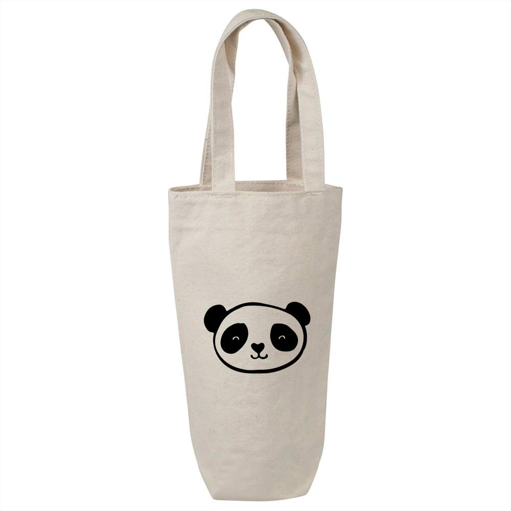 'Panda Head' Cotton Wine Bottle Gift / Travel Bag (BL00014414)
