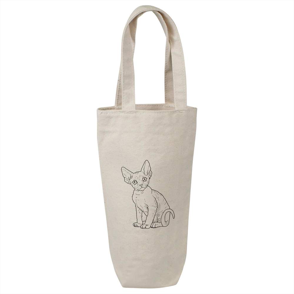 'Devon Rex Kitten' Cotton Wine Bottle Gift / Travel Bag (BL00019233)