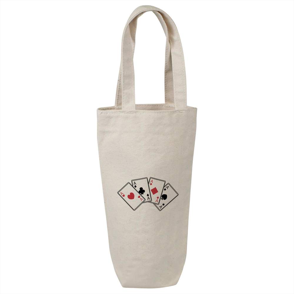 'Aces Playing Cards' Cotton Wine Bottle Gift / Travel Bag (BL00019795)