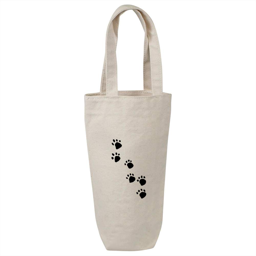 'Paw Prints' Cotton Wine Bottle Gift / Travel Bag (BL00025120)