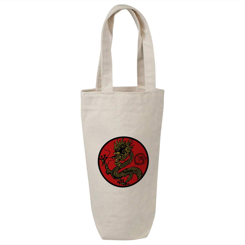 'Chinese Dragon Motif' Cotton Wine Bottle Gift / Travel Bag (BL00027179)