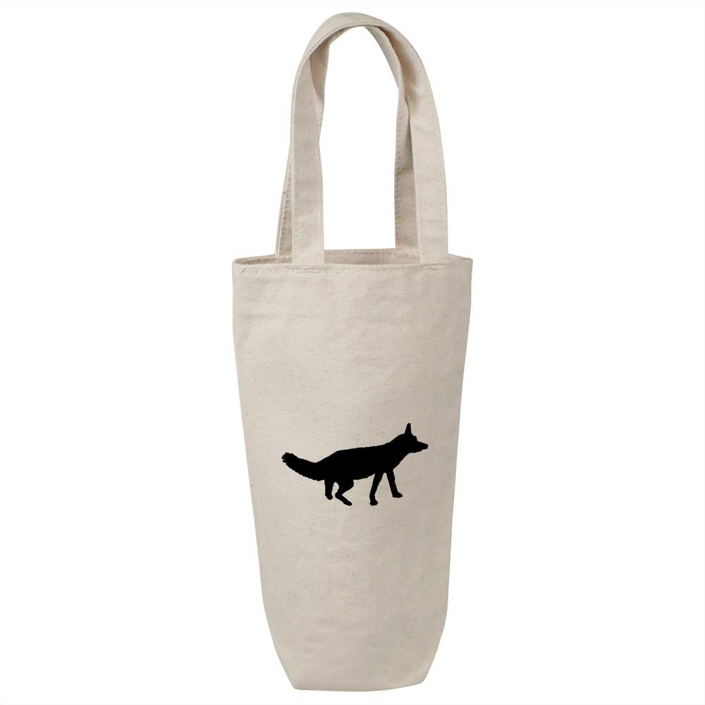 'Fox silhouette' Cotton Wine Bottle Gift / Travel Bag (BL00031379)