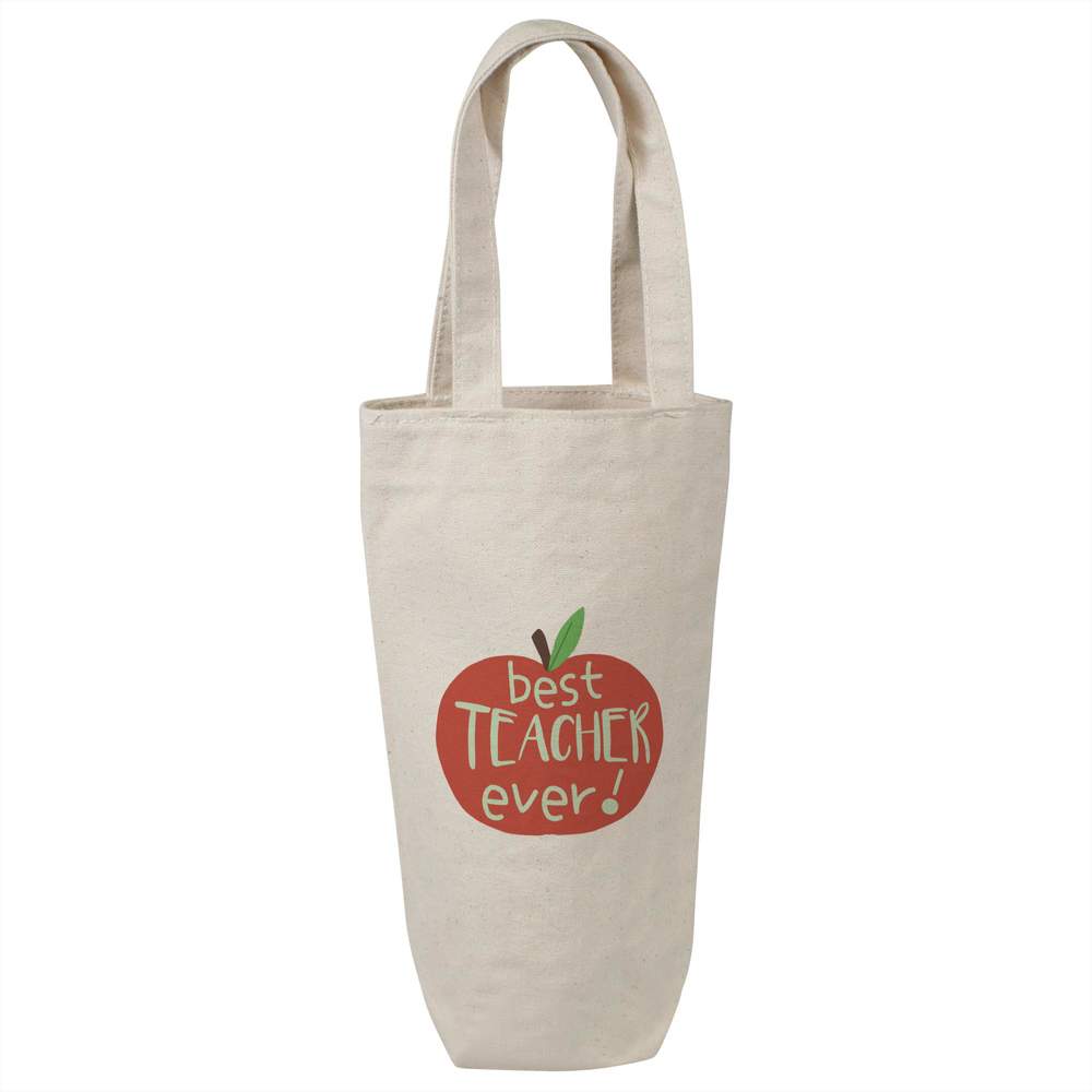 'Apple for Teacher' Cotton Wine Bottle Gift / Travel Bag (BL00031498)