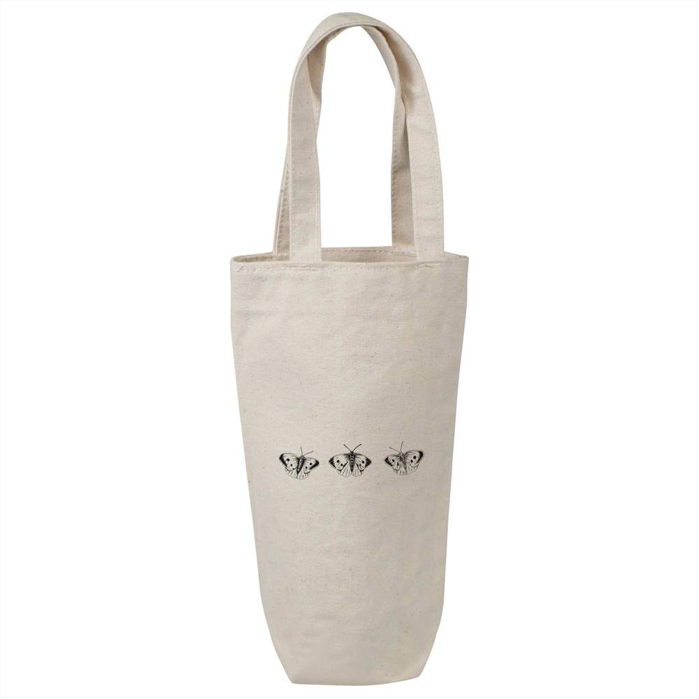 'Three Little Butterflies' Cotton Wine Bottle Gift / Travel Bag (BL00032389)