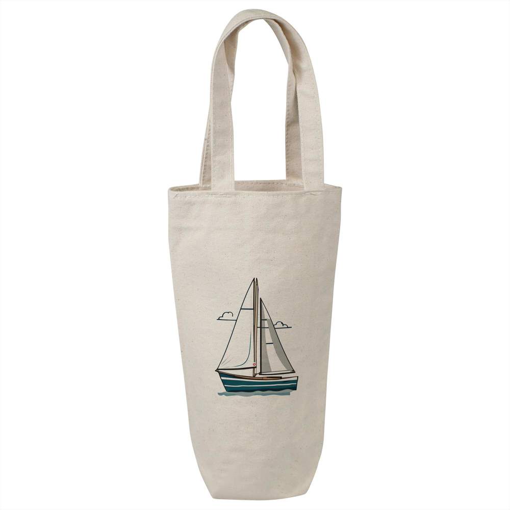 'Sailboat On The Water' Cotton Wine Bottle Gift / Travel Bag (BL00032978)