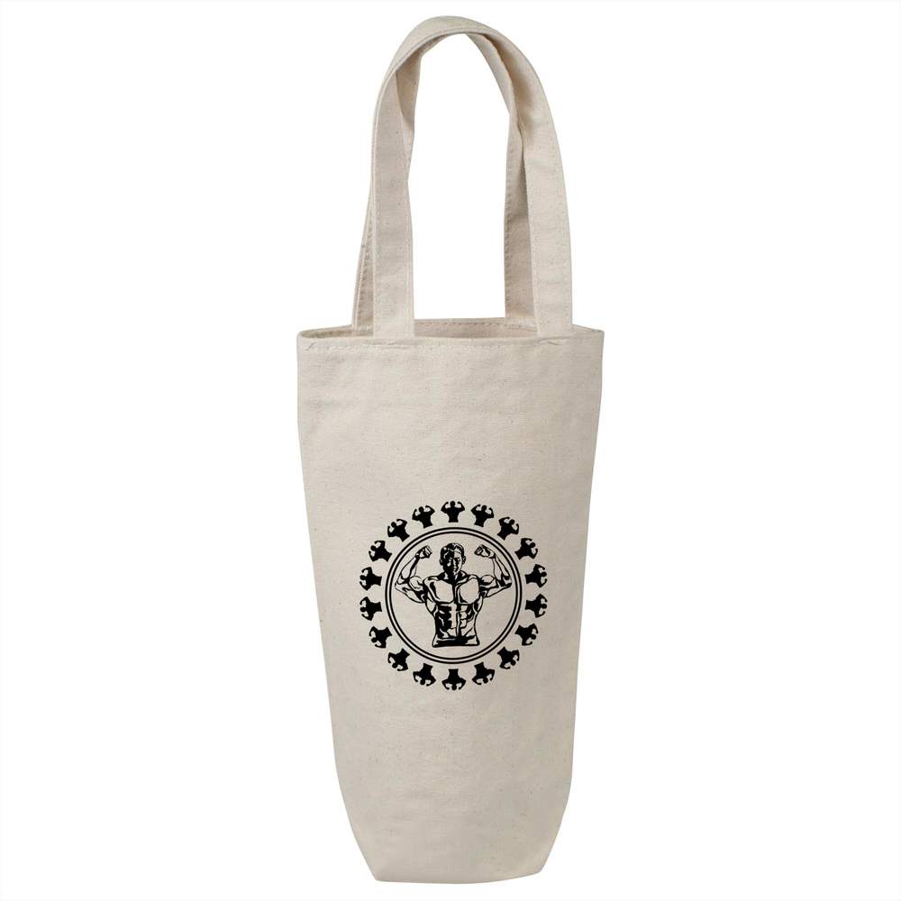 'Body Builder ' Cotton Wine Bottle Gift / Travel Bag (BL00033663)