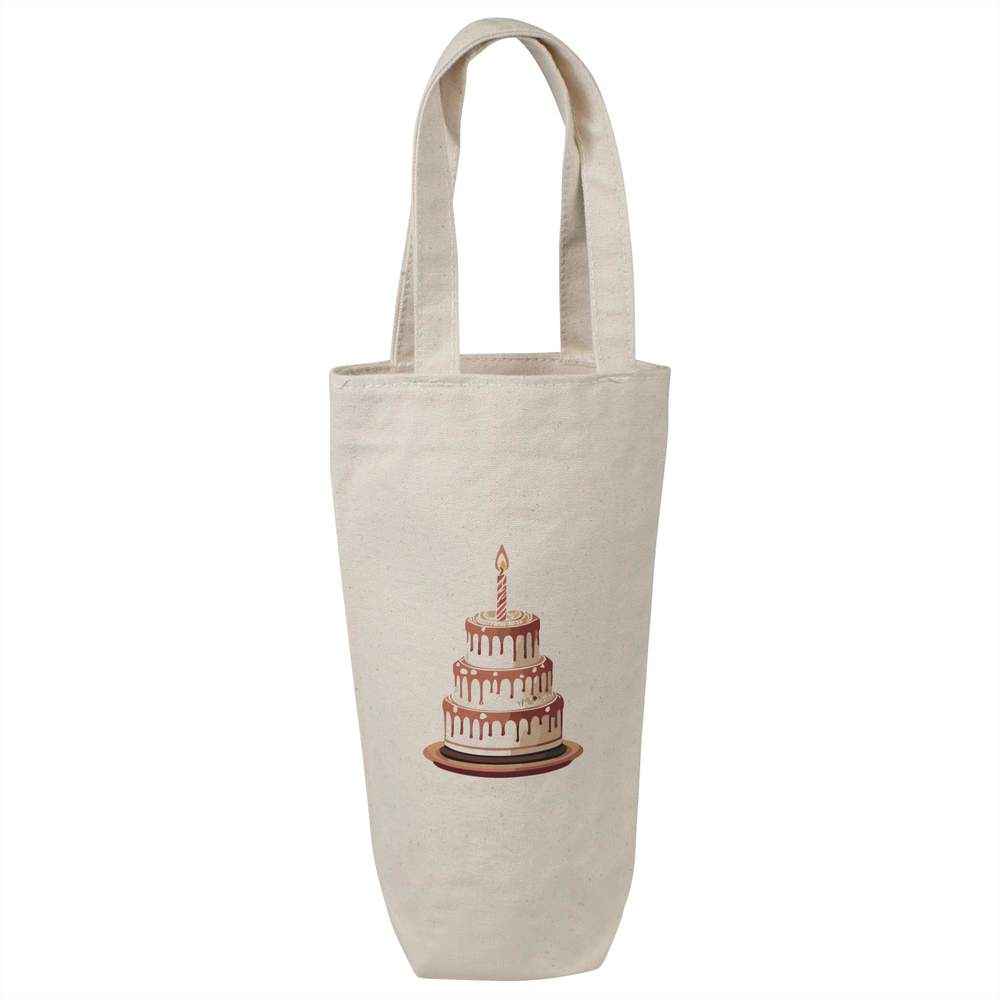 'Three Tier Birthday Cake ' Cotton Wine Bottle Gift / Travel Bag (BL00033725)