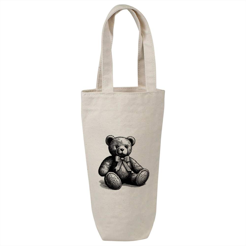 'Teddy Bear' Cotton Wine Bottle Gift / Travel Bag (BL00033981)