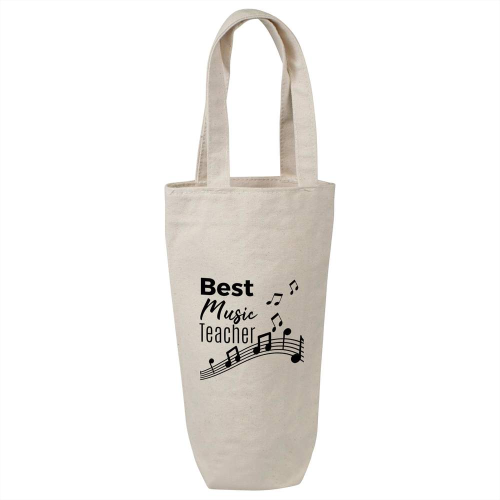 'Best Music Teacher' Cotton Wine Bottle Gift / Travel Bag (BL00035642)