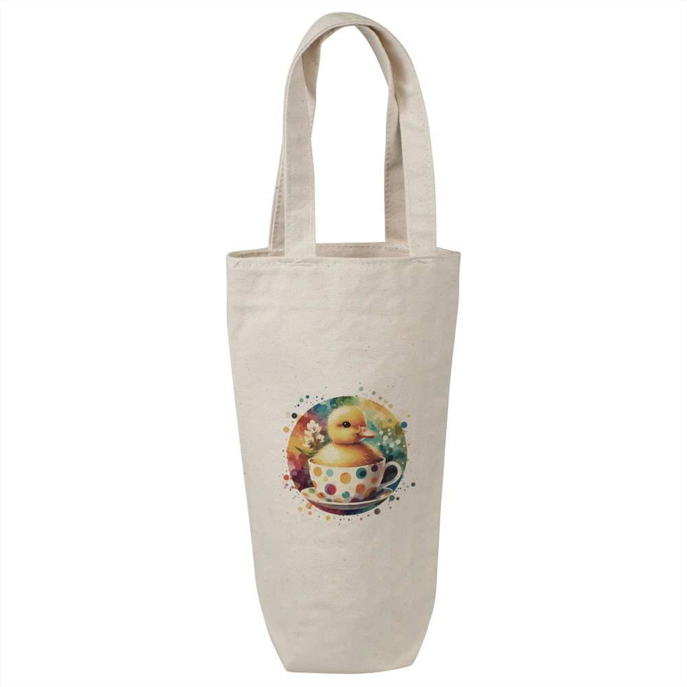 'Duckling In A Teacup' Cotton Wine Bottle Gift / Travel Bag (BL00035744)