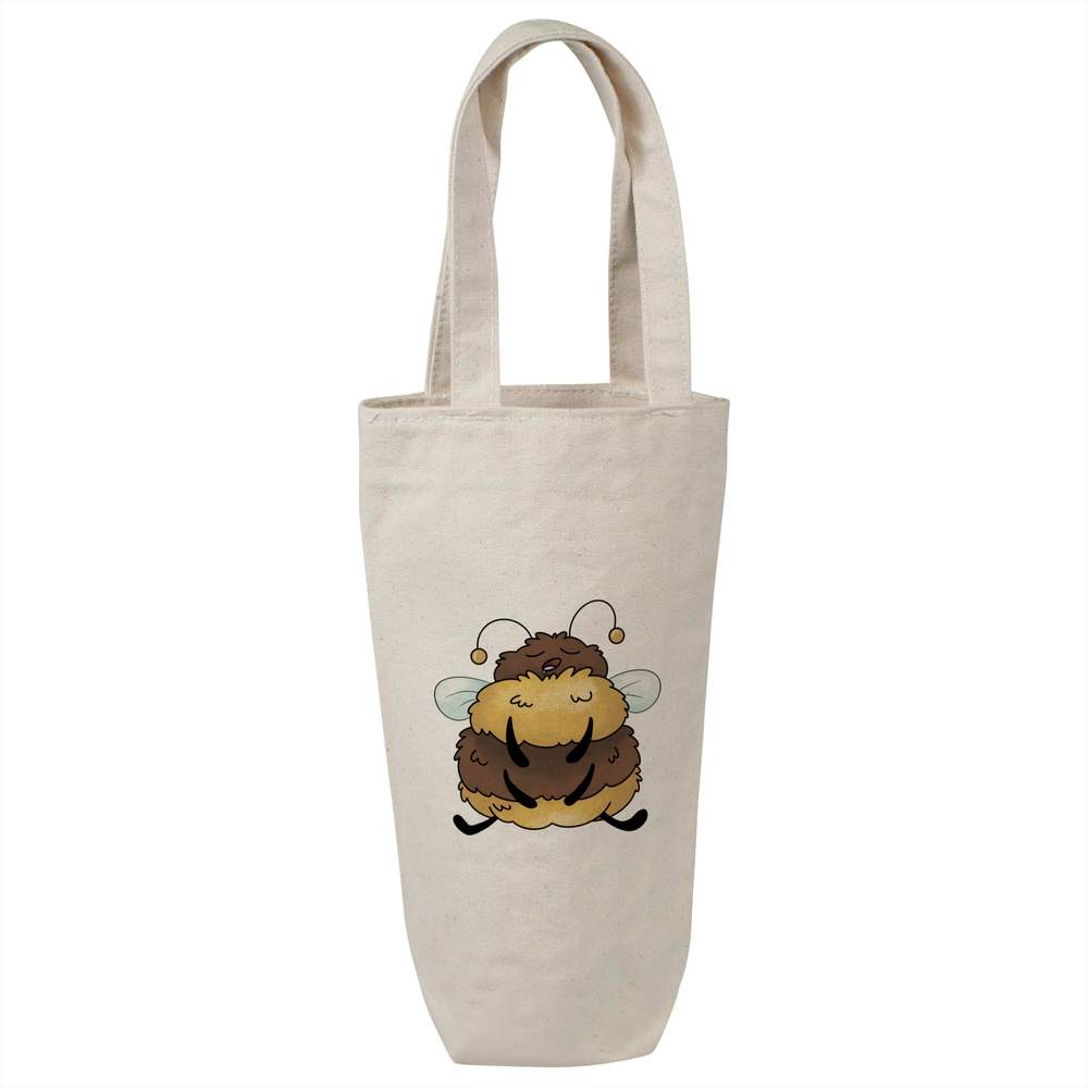'Sleepy Bumble Bee' Cotton Wine Bottle Gift / Travel Bag (BL00036464)