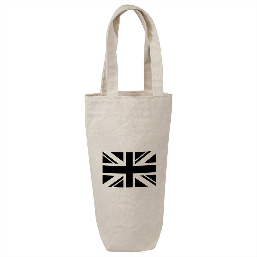'Union Jack Minimalist' Cotton Wine Bottle Gift / Travel Bag (BL00037255)