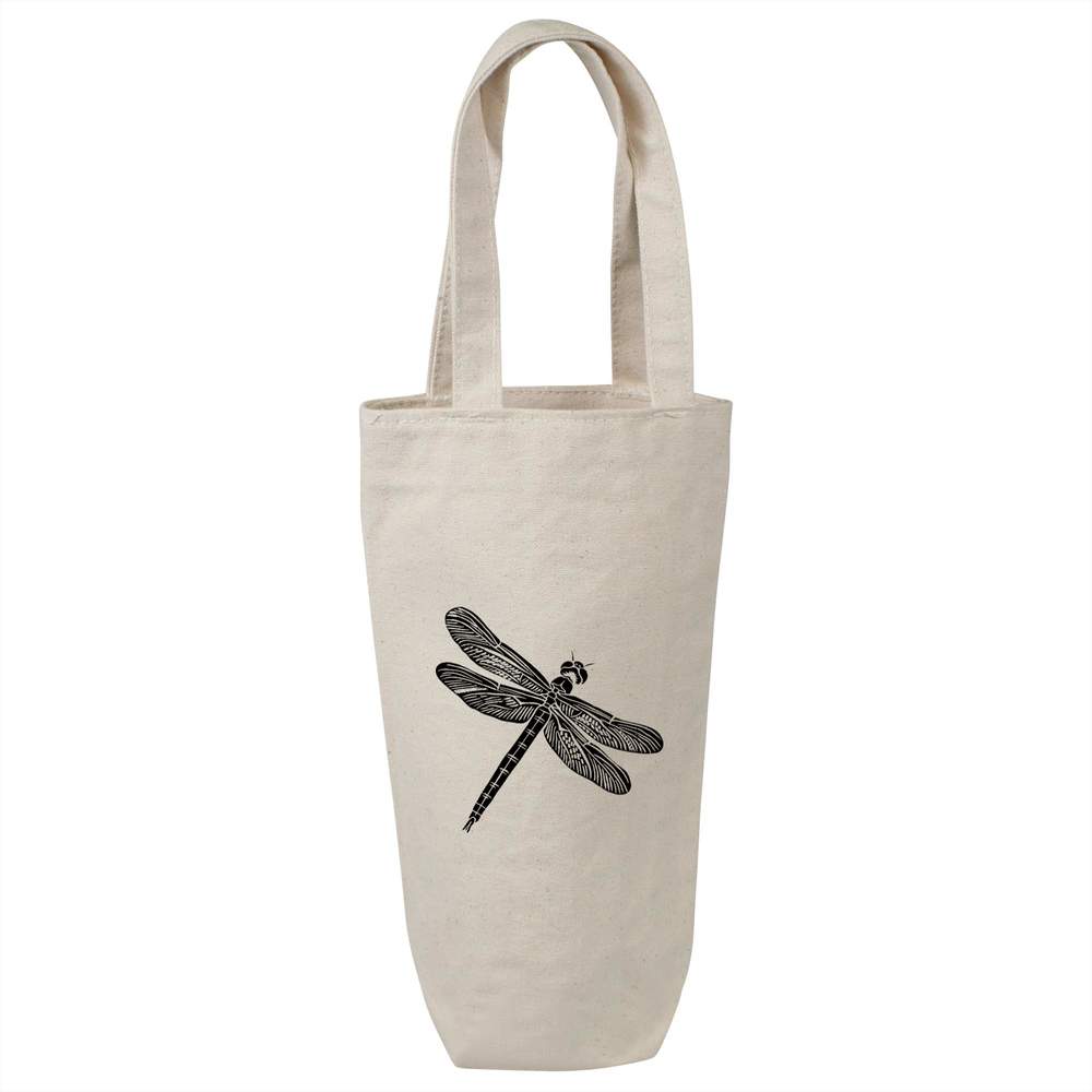 'Simple Dragonfly Top View' Cotton Wine Bottle Gift / Travel Bag (BL00037747)