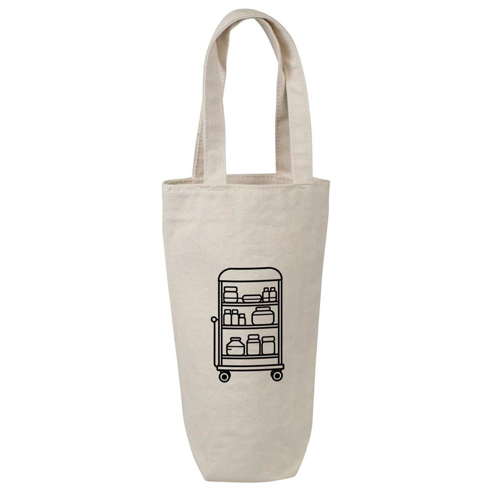 'Medication Cart' Cotton Wine Bottle Gift / Travel Bag (BL00037911)