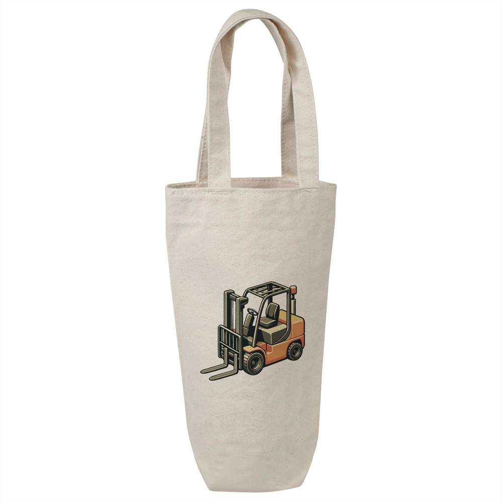'Fork Lift Truck' Cotton Wine Bottle Gift / Travel Bag (BL00039463)