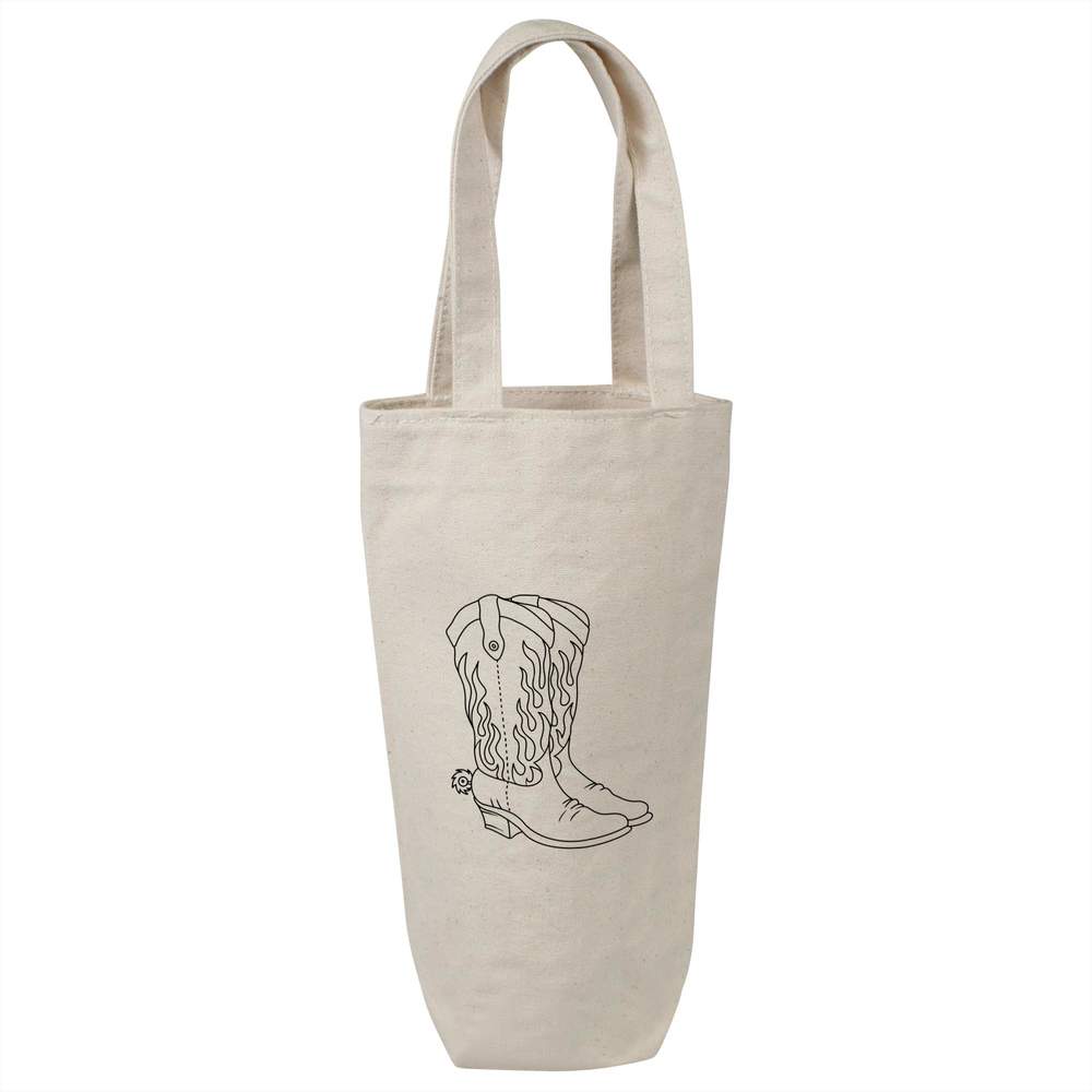 'Flame Cowboy Boots' Cotton Wine Bottle Gift / Travel Bag (BL00040260)