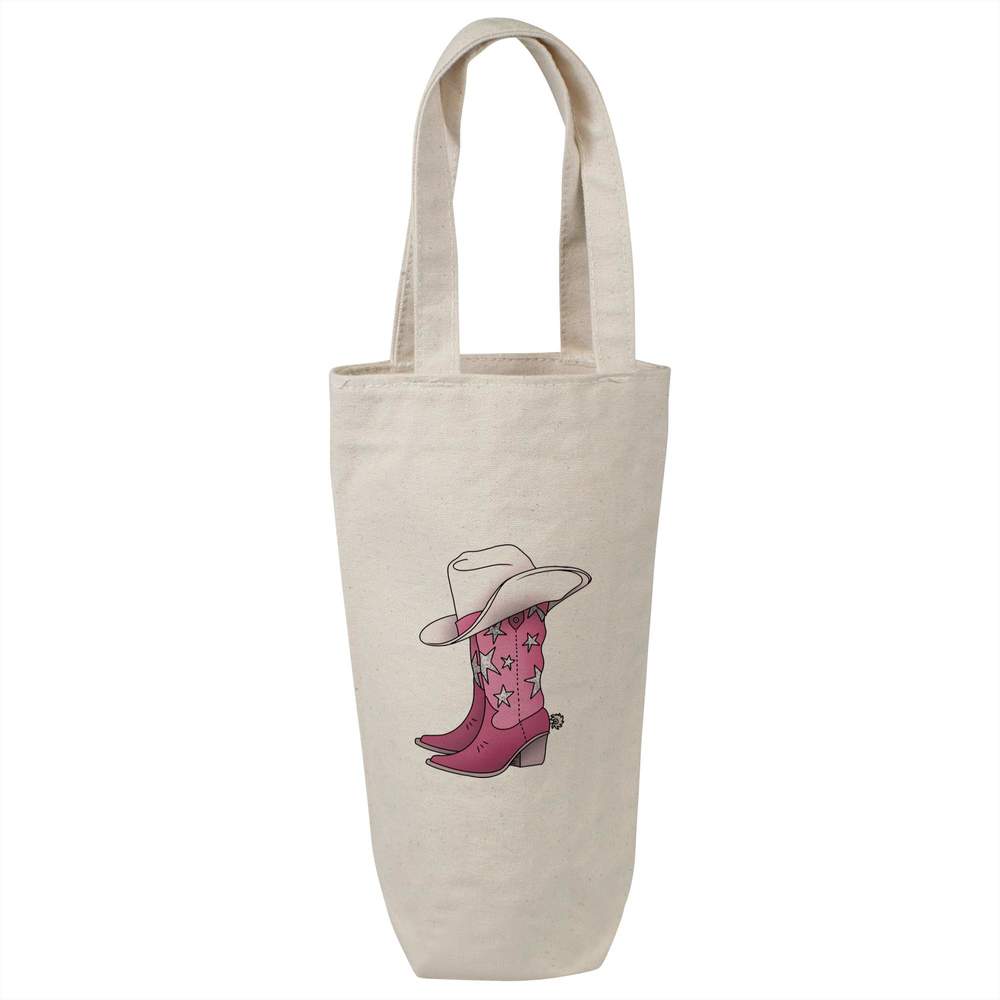 'Star Cowboy Boots & Hat' Cotton Wine Bottle Gift / Travel Bag (BL00040263)