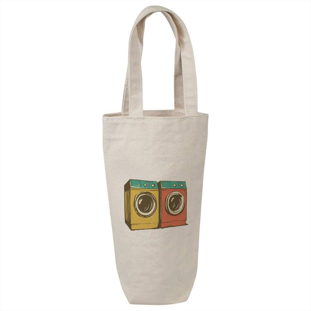 'Two Washing Machines' Cotton Wine Bottle Gift / Travel Bag (BL00040681)