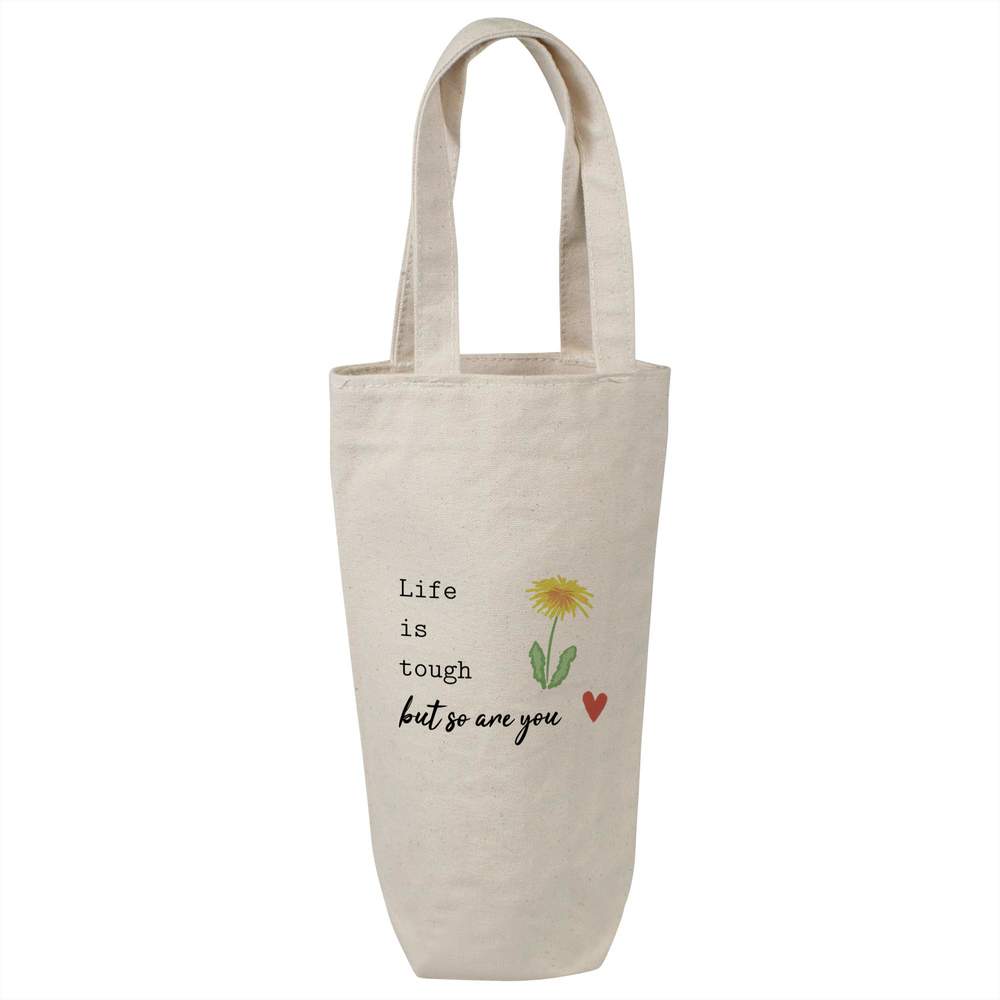 'Life Is Tough' Cotton Wine Bottle Gift / Travel Bag (BL00041180)