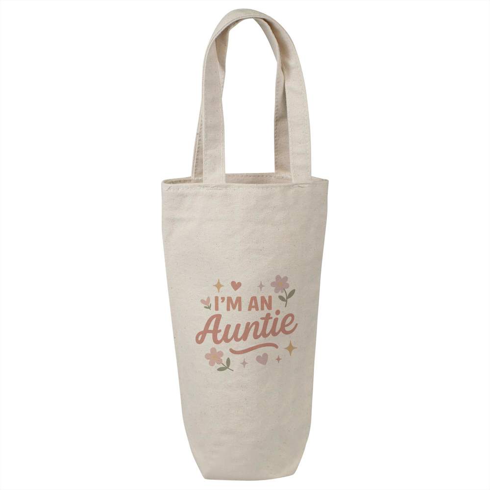 'I'm an Auntie' Cotton Wine Bottle Gift / Travel Bag (BL00042386)