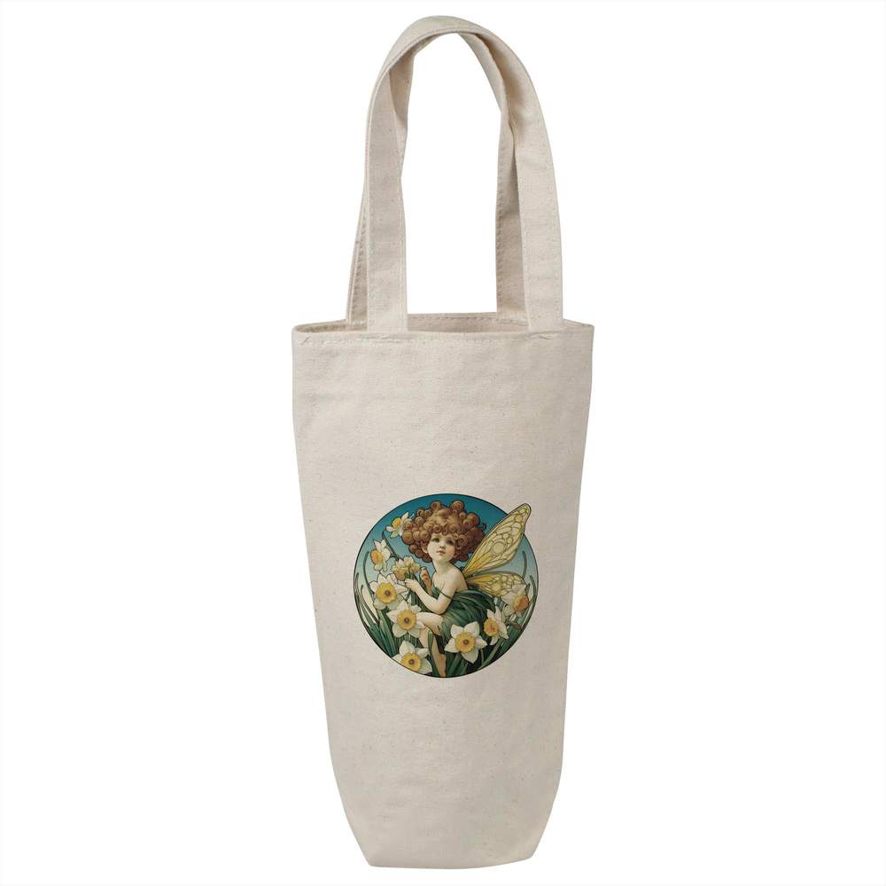 'Daffodil Garden Fairy' Cotton Wine Bottle Gift / Travel Bag (BL00043043)