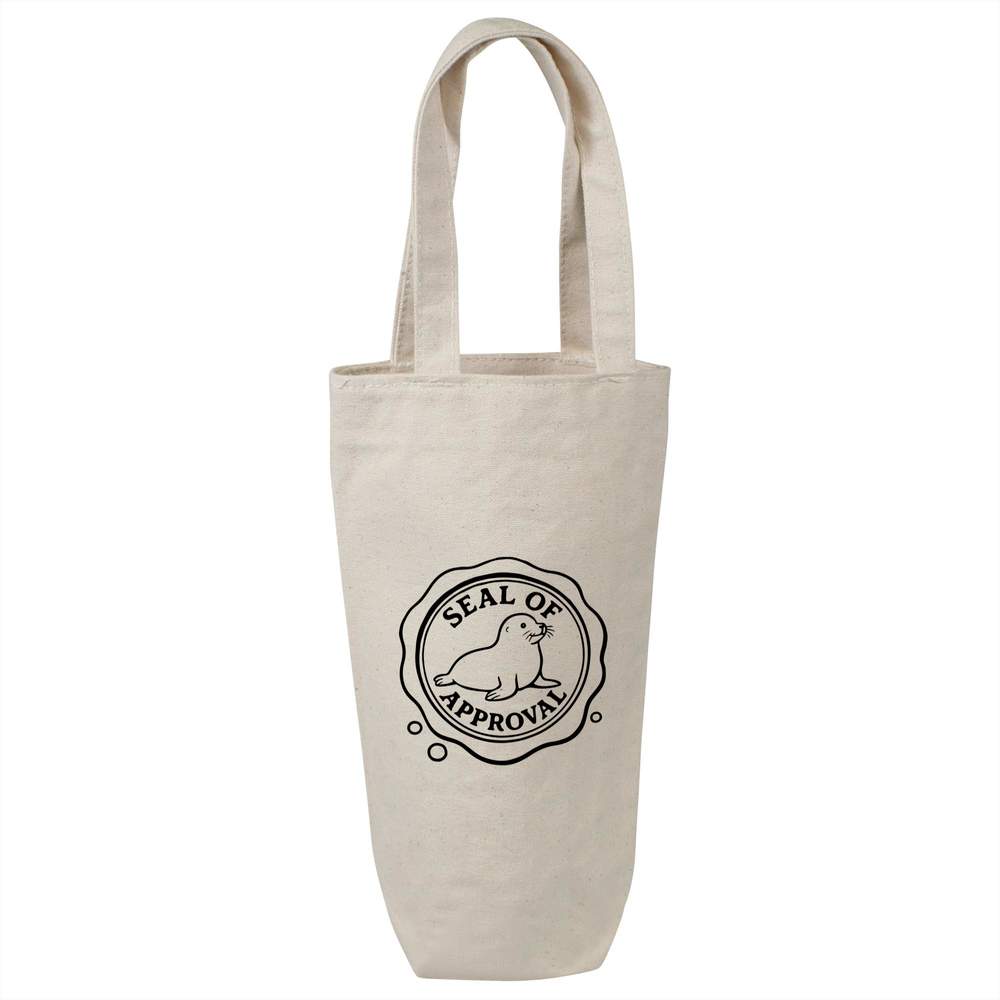 'Seal of Approval' Cotton Wine Bottle Gift / Travel Bag (BL00043350)