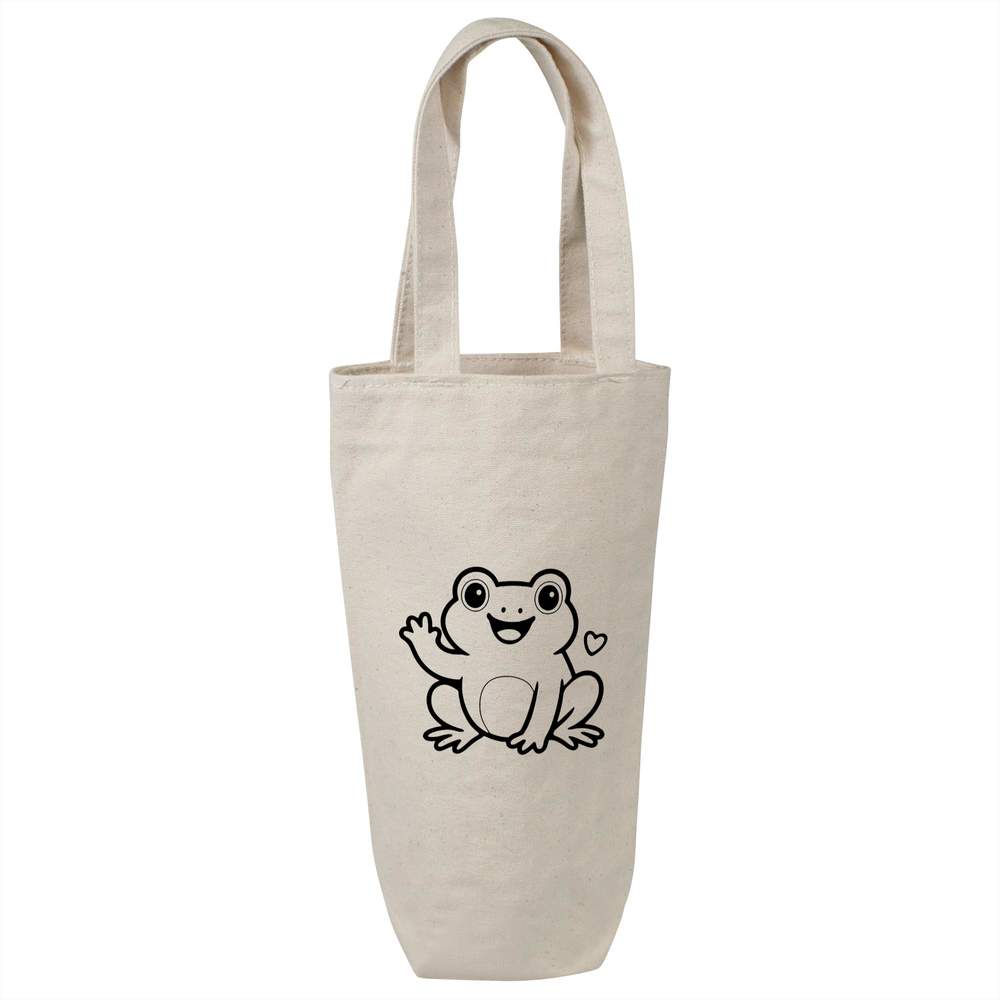 'Sweetheart Frog' Cotton Wine Bottle Gift / Travel Bag (BL00043420)