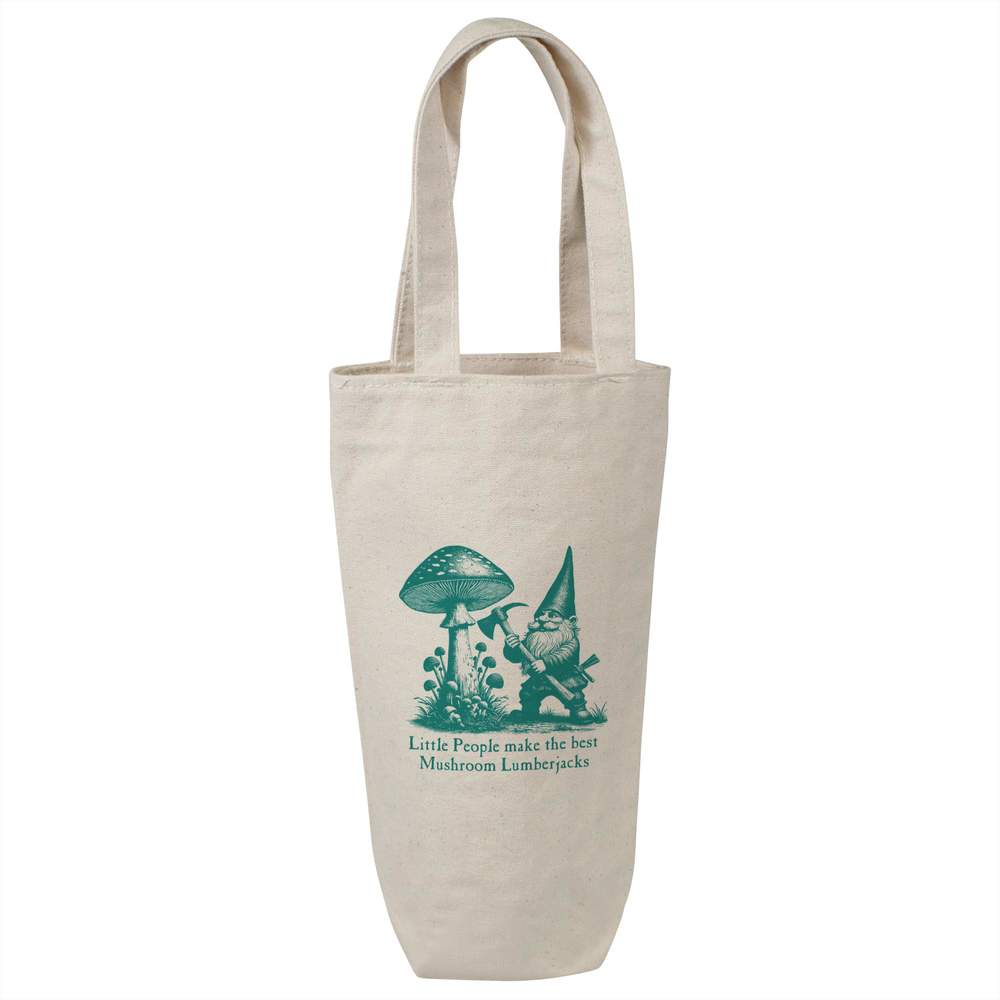 'Mushroom Lumberjack Gnome' Cotton Wine Bottle Gift / Travel Bag (BL00043663)