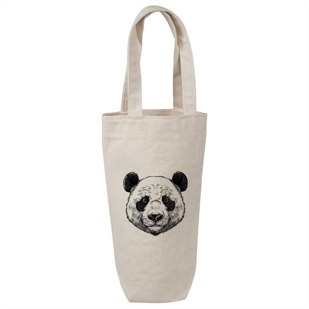 'Panda Head' Cotton Wine Bottle Gift / Travel Bag (BL00043717)