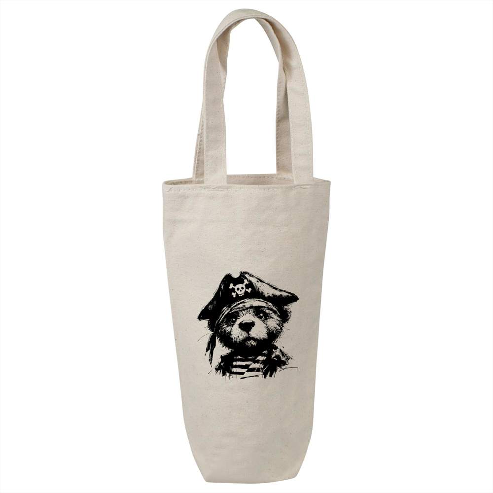 'Scruffy Pirate Teddy' Cotton Wine Bottle Gift / Travel Bag (BL00044800)