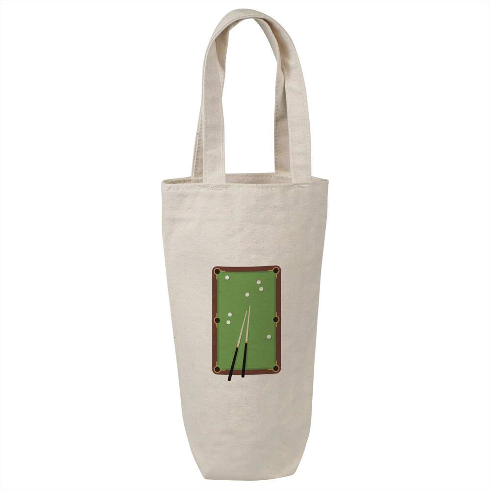 'Billiard Table' Cotton Wine Bottle Bag - Natural - Reusable Gift / Travel Carrier for Wine, Champagne and Bottles (BL00045381)