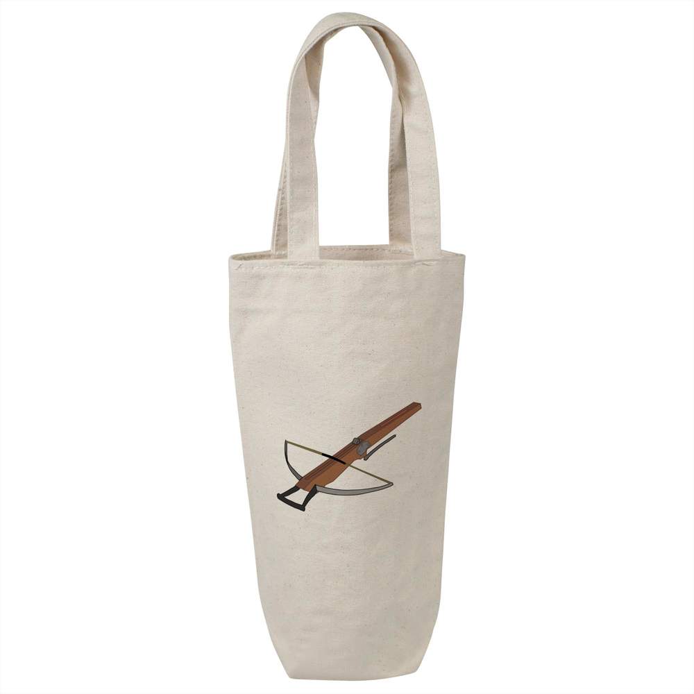 'Wood Arbalest' Cotton Wine Bottle Bag - Natural - Reusable Gift / Travel Carrier for Wine, Champagne and Bottles (BL00045982)