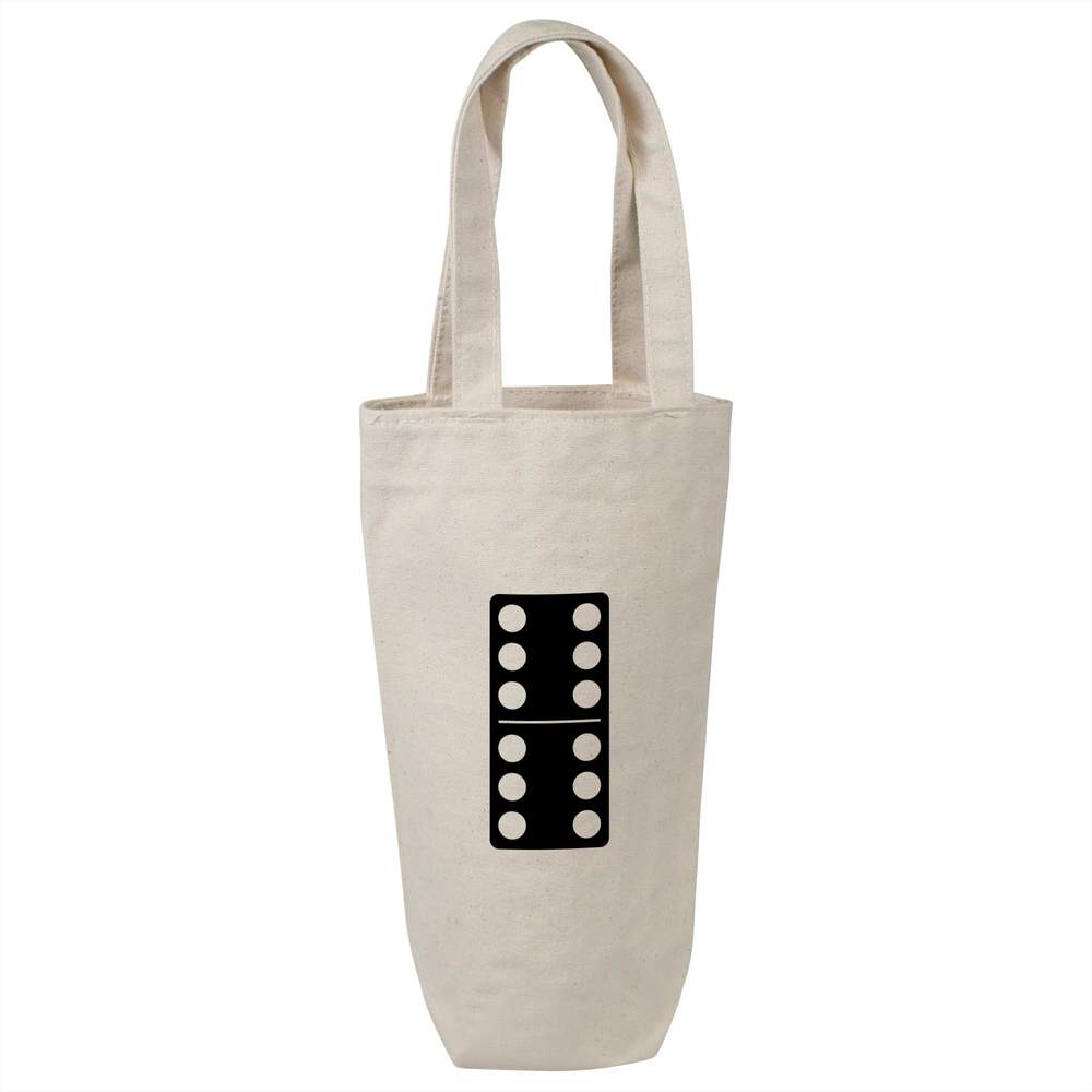'Domino Game Tile' Cotton Wine Bottle Bag - Natural - Reusable Gift / Travel Carrier for Wine, Champagne and Bottles (BL00046370)