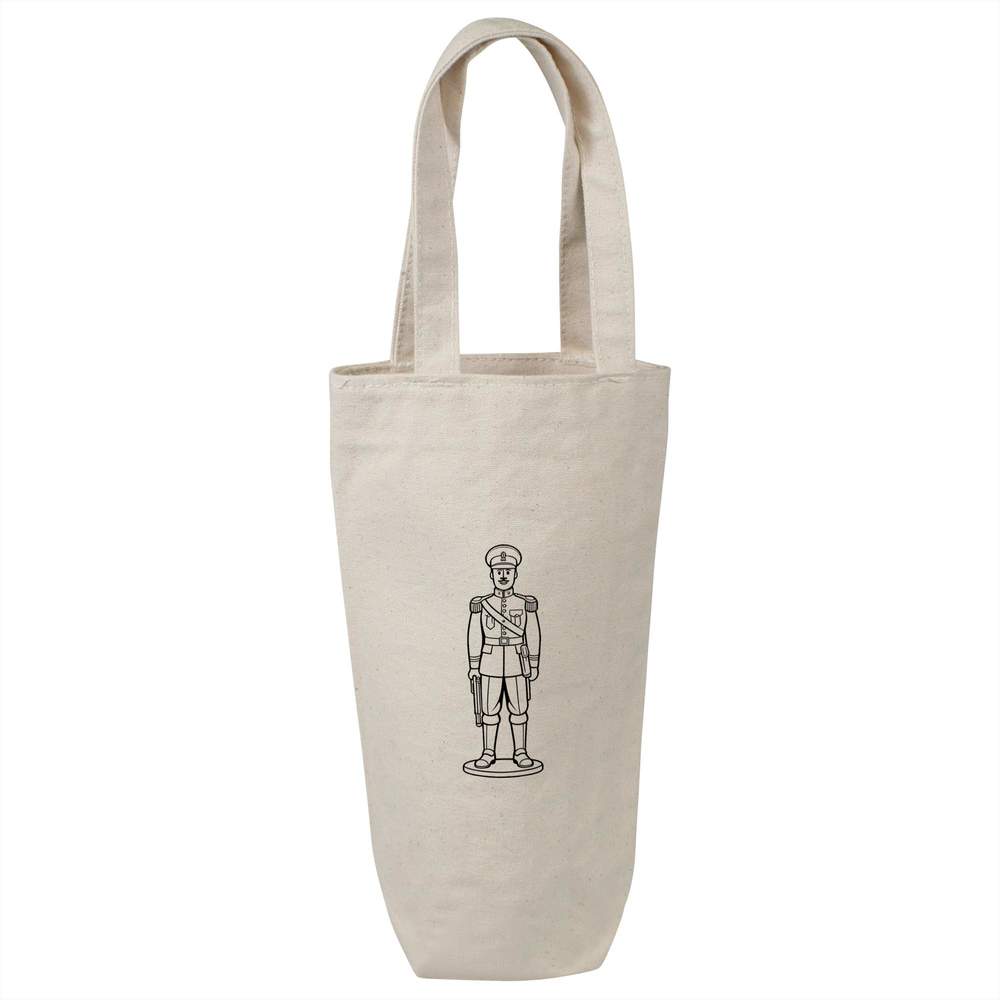 'Toy Soldier' Cotton Wine Bottle Bag - Natural - Reusable Gift / Travel Carrier for Wine, Champagne and Bottles (BL00048993)
