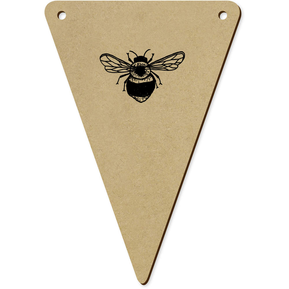 5 x 140mm 'Bumble Bee' Wooden Bunting Flags (BN00019391)